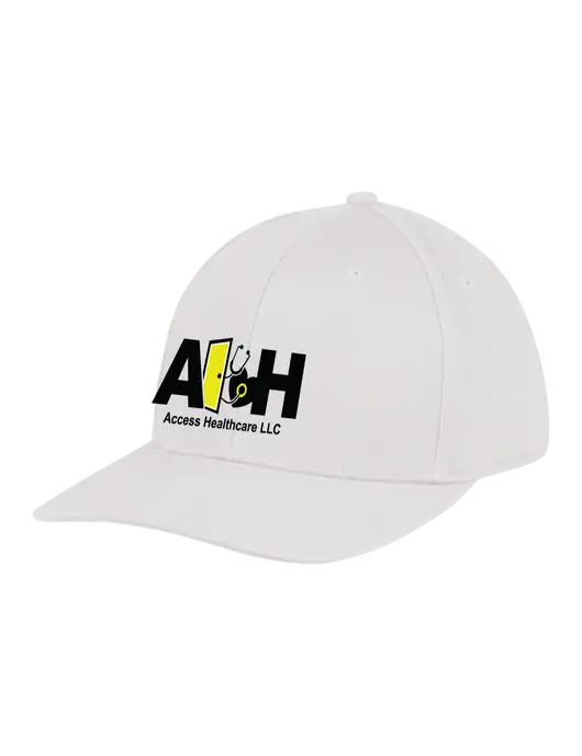 Access Healthcare Premium Modern Structured Twill White Snapback Cap w/Access Healthcare Logo