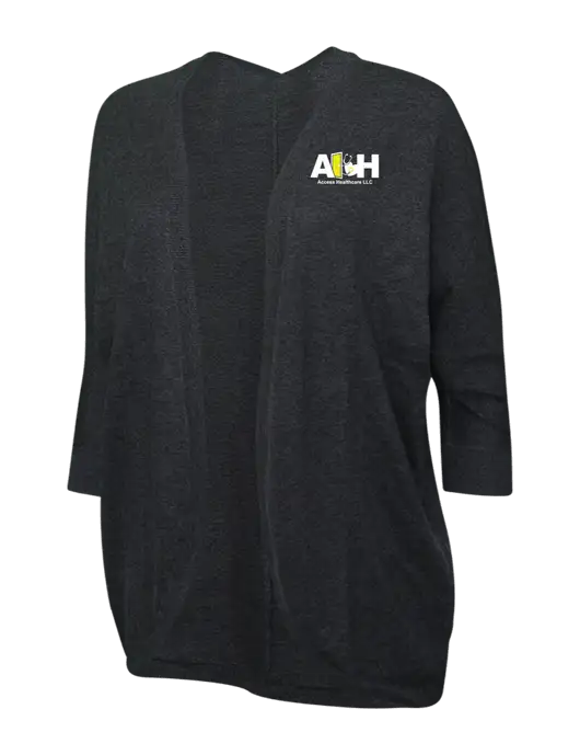 Access Healthcare Black Womens Marled Cocoon Sweater w/Access Healthcare Logo