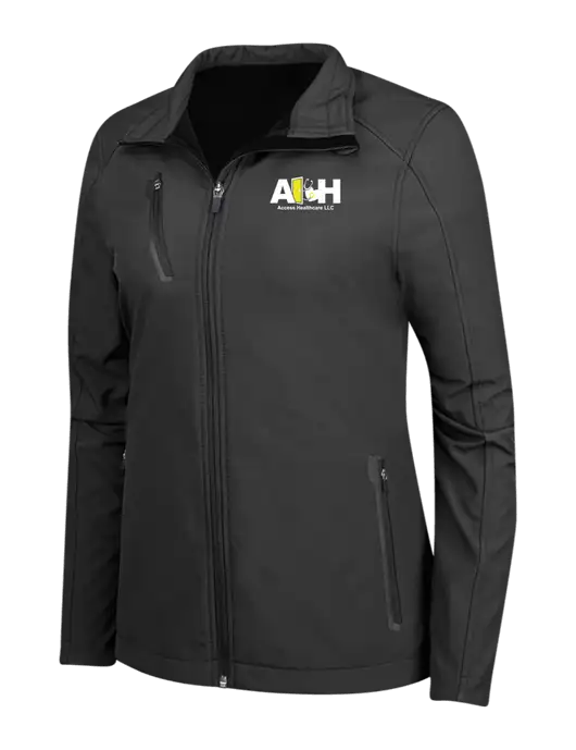 Access Healthcare Black Womens Welded Softshell Jacket w/Access Healthcare Logo