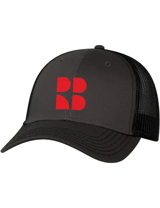 Rectenwald Brothers Charcoal & Black Mesh Trucker Cap Snap Back w/RB Logo