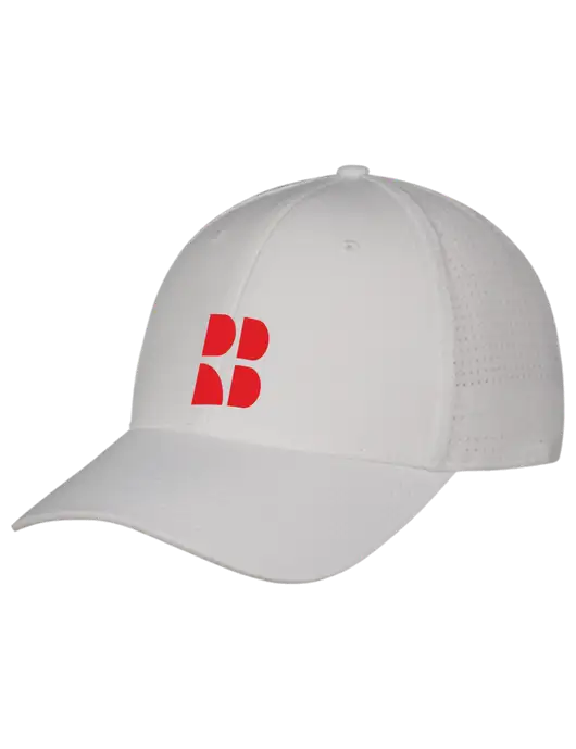 Rectenwald Brothers White Performance Stretchable Cap Hook & Loop w/RB Logo