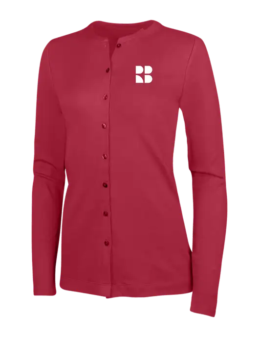 Rectenwald Brothers Rich Red Womens Concept Stretch Button-Front Cardigan Sweater w/RB Logo