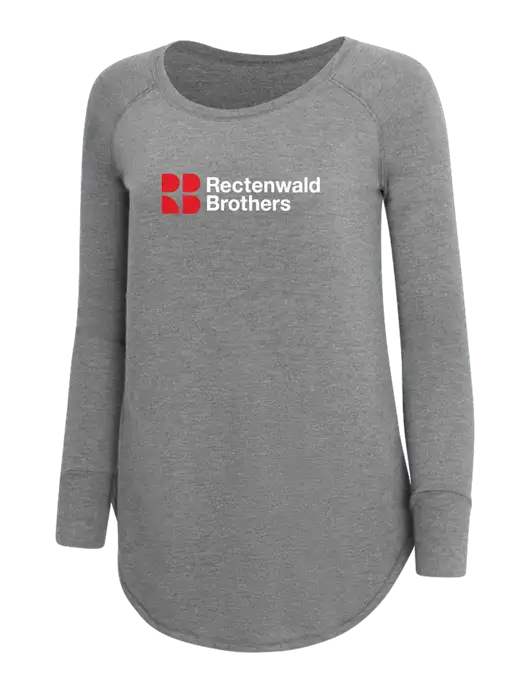 Rectenwald Brothers Womens Perfect Wide Collar Tunic Tri-Blend Grey Frost 4.5 oz T-Shirt w/Rectenwald Brothers