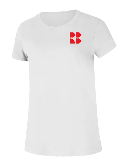 Rectenwald Brothers Womens Ring Spun White 4.5 oz T-Shirt w/RB Logo