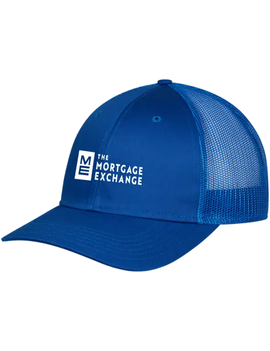 The Mortgage Exchange Royal Mesh Trucker Cap Snap Back w/Mortgage Exchange Logo