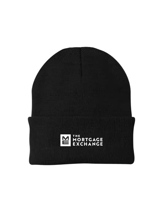 The Mortgage Exchange Black Knit Cap w/Mortgage Exchange Logo