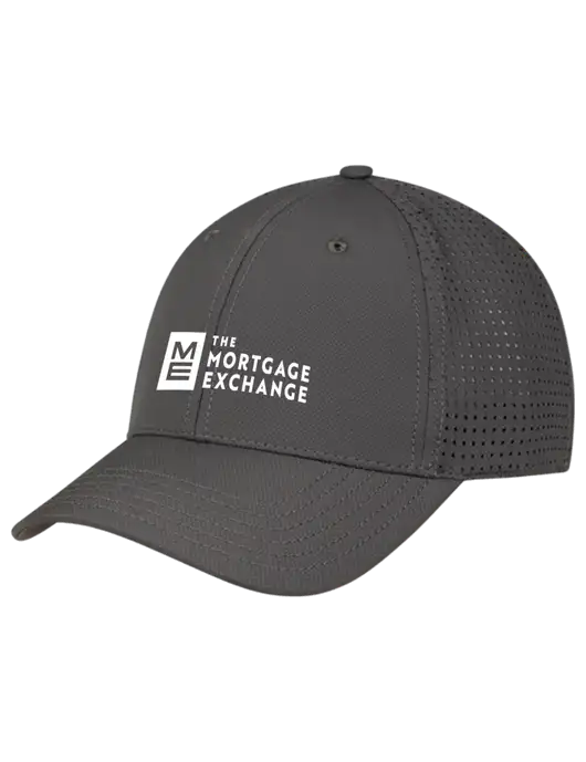 The Mortgage Exchange Charcoal Performance Stretchable Cap Hook & Loop w/Mortgage Exchange Logo