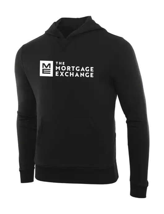 The Mortgage Exchange Allmade Deep Black Organic French Terry Pullover Hoodie w/Mortgage Exchange Logo