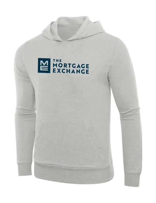 The Mortgage Exchange Allmade Granite Grey Heather Organic French Terry Pullover Hoodie w/Mortgage Exchange Logo