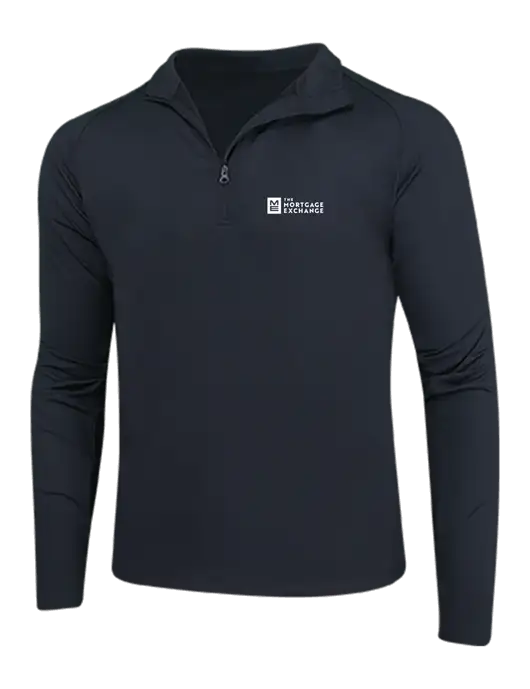 The Mortgage Exchange Black Sport Wick Stretch 1/4 Zip Pullover w/Mortgage Exchange Logo