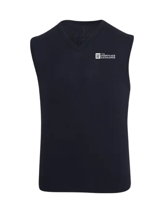 The Mortgage Exchange Black Sweater Vest w/Mortgage Exchange Logo