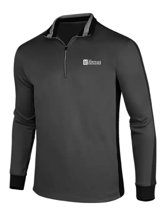 The Mortgage Exchange NIKE Anthracite Heather/Black Dry-Fit 1/2 Zip Cover-Up w/Mortgage Exchange Logo