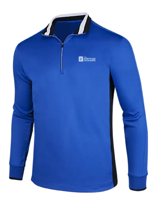 The Mortgage Exchange NIKE Game Royal/Black/White Dry-Fit 1/2 Zip Cover-Up w/Mortgage Exchange Logo