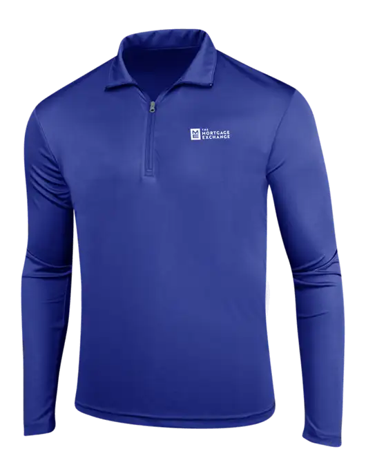 The Mortgage Exchange Dark Royal PosiCharge Competitor 1/4 Zip Pullover w/Mortgage Exchange Logo