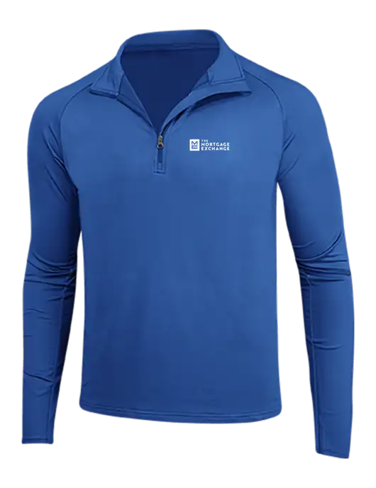 The Mortgage Exchange Dark Royal Sport Wick Stretch 1/4 Zip Pullover w/Mortgage Exchange Logo