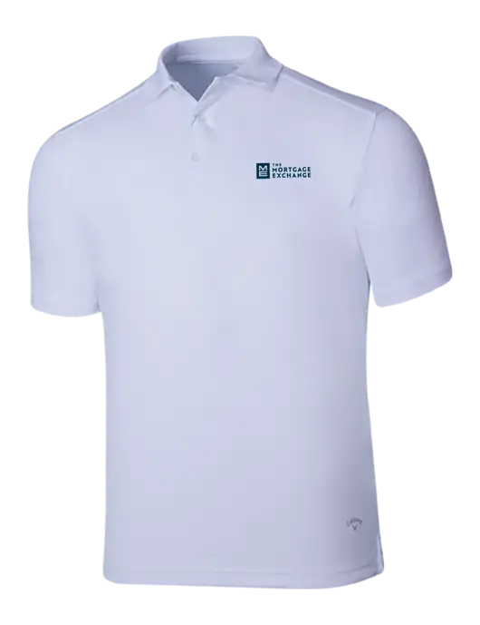 The Mortgage Exchange Callaway Core Bright White Performance Polo w/Mortgage Exchange Logo