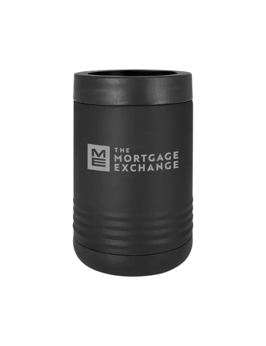 The Mortgage Exchange Polar Camel 12 oz Powder Coated Black Vacuum Insulated Beverage Holder w/Mortgage Exchange Logo