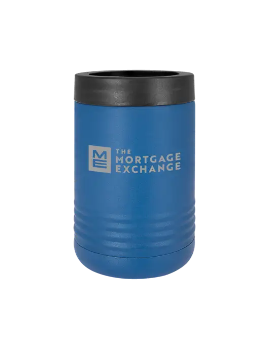 The Mortgage Exchange Polar Camel 12 oz Powder Coated Royal Blue Vacuum Insulated Beverage Holder w/Mortgage Exchange Logo