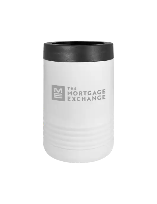 The Mortgage Exchange Polar Camel 12 oz Powder Coated White Vacuum Insulated Beverage Holder w/Mortgage Exchange Logo