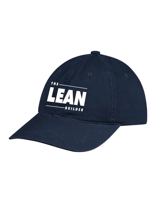 The Lean Builder Garment Washed Unstructured Twill Navy Cap w/Lean Builder Logo
