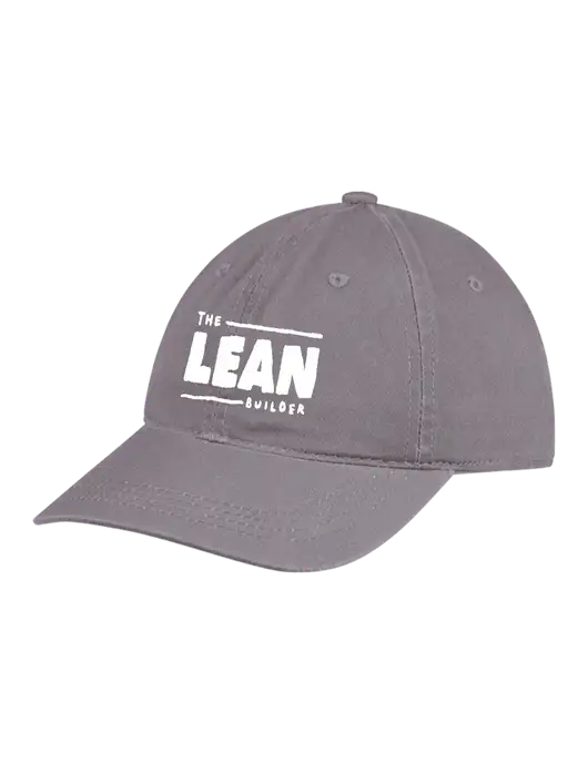 The Lean Builder Garment Washed Unstructured Twill Charcoal Cap w/Lean Builder Logo