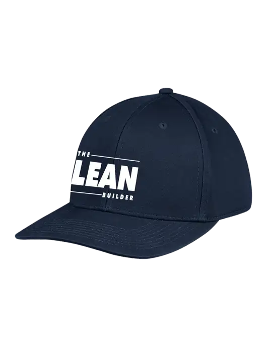 The Lean Builder Premium Modern Structured Twill Navy Snapback Cap w/Lean Builder Logo