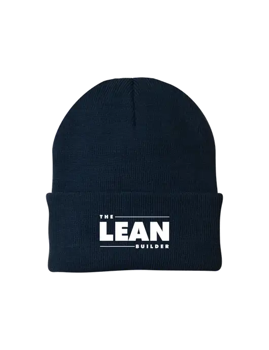 The Lean Builder Navy Knit Cap w/Lean Builder Logo