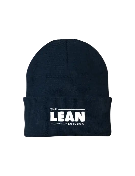 The Lean Builder Navy Knit Cap w/Lean Builder Logo