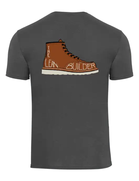 The Lean Builder Core Blend Charcoal Grey Pocket T-Shirt w/Redwing Boot Logo