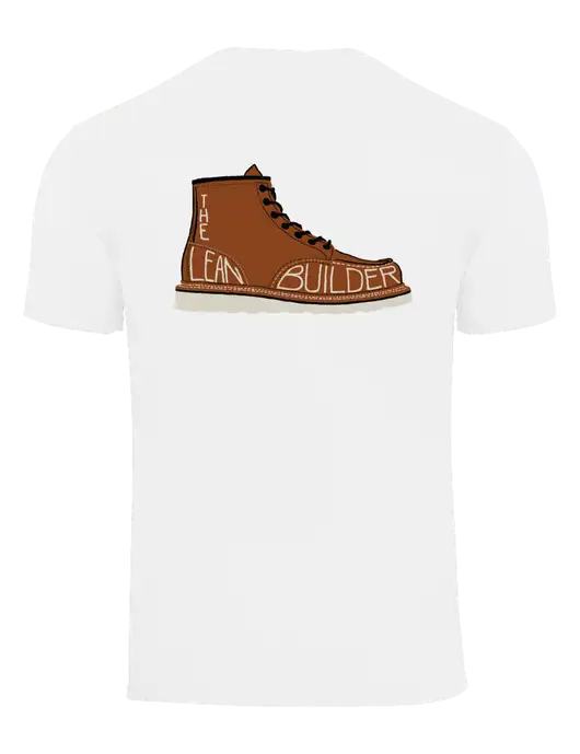 The Lean Builder Core Blend White T-Shirt w/Redwing Boot Logo
