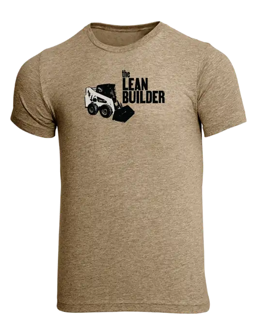 The Lean Builder BELLA+CANVAS ® Heather Tan CVC Short Sleeve Tee w/Skid Steer Logo