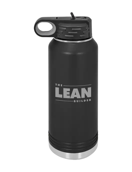 The Lean Builder Polar Camel 32 oz Powder Coated Black Vacuum Insulated Water Bottle w/Lean Builder Logo