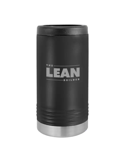 The Lean Builder Polar Camel Powder Coated Black Vacuum Insulated Slim Beverage Holder w/Lean Builder Logo