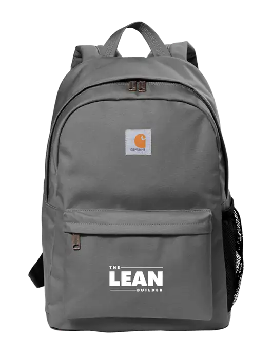 The Lean Builder Carhartt Grey Canvas Backpack
 w/Lean Builder Logo