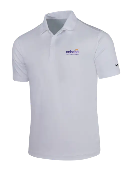 Enhabit NIKE White Dri-Fit Vertical Mesh Polo w/Enhabit Logo