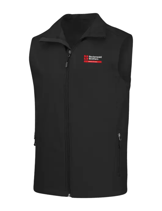 Rectenwald Brothers Black Core Soft Shell Vest w/Millwork Division