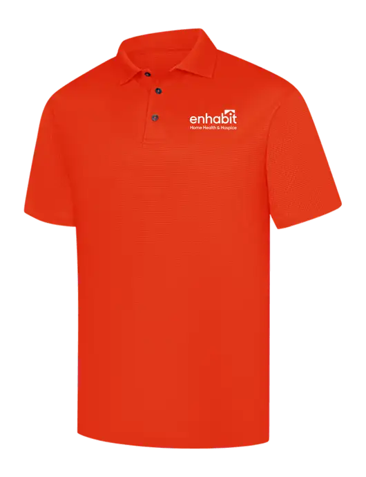 Enhabit Orange Performance Fine Jacquard Polo w/Enhabit Logo