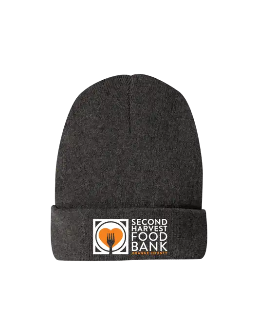 Second Harvest District Recycled Charcoal Heather Beanie w/Second Harvest Logo