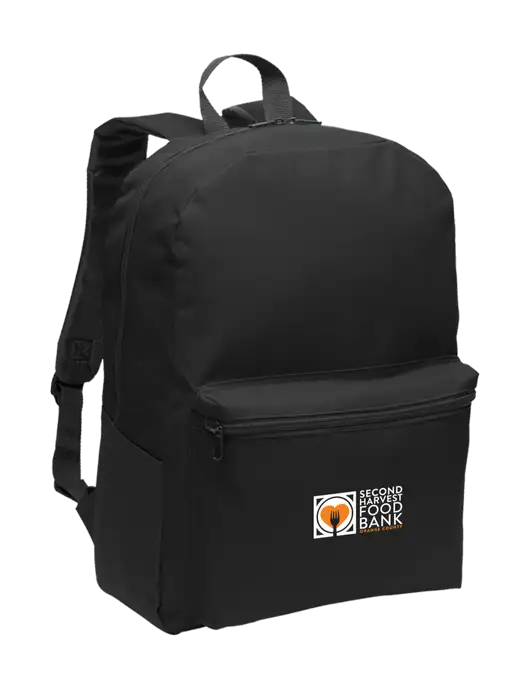 Second Harvest Casual Black Lightweight Laptop Backpack w/Second Harvest Logo