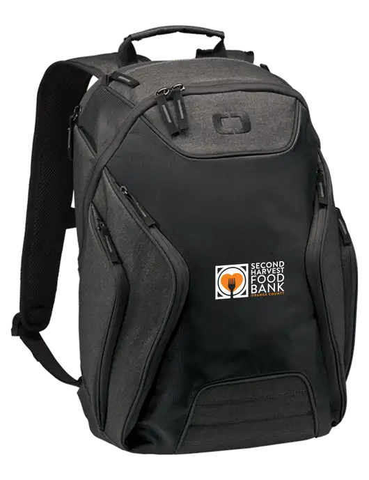 Second Harvest OGIO Black/Heather Grey Hatch Laptop Backpack
 w/Second Harvest Logo