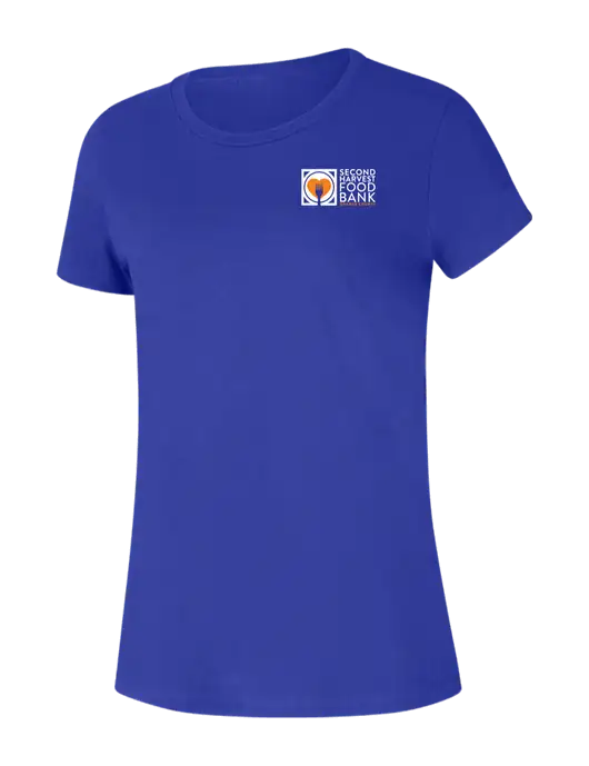 Second Harvest Womens Seriously Soft Royal T-Shirt w/Second Harvest Logo