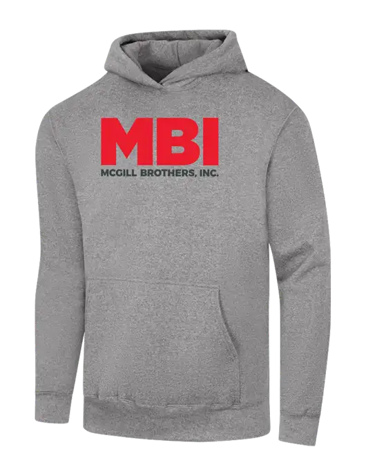 MBI Light Grey Heather 7.8 oz Ring Spun Hooded Sweatshirt w/MBI Logo