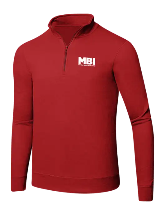 MBI Bright Red 8.5 oz Ring Spun 1/4 Zip Pullover Sweatshirt w/MBI Logo