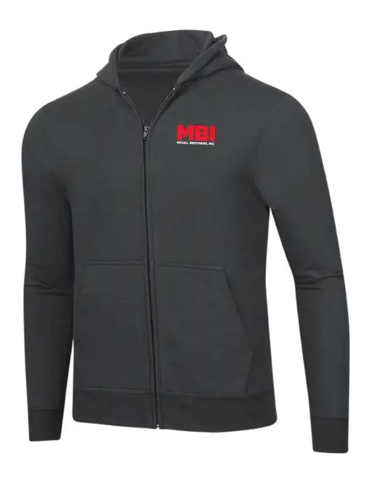 MBI Charcoal 8.5 oz Ring Spun Zip Hooded Sweatshirt w/MBI Logo