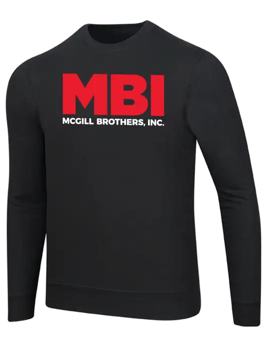 MBI Black 7.8 oz Ring Spun Crew Sweatshirt w/MBI Logo