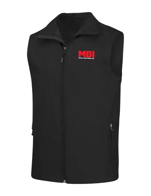 MBI Black Core Soft Shell Vest w/MBI Logo