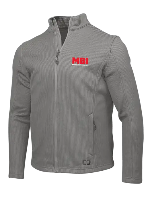 MBI OGIO Medium Grey Grit Fleece Jacket w/MBI Logo