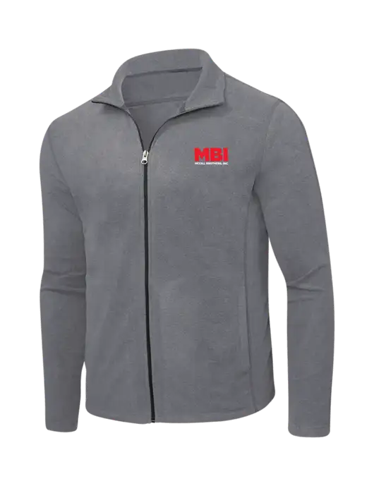 MBI Medium Grey Heather Microfleece Full-Zip Jacket w/MBI Logo