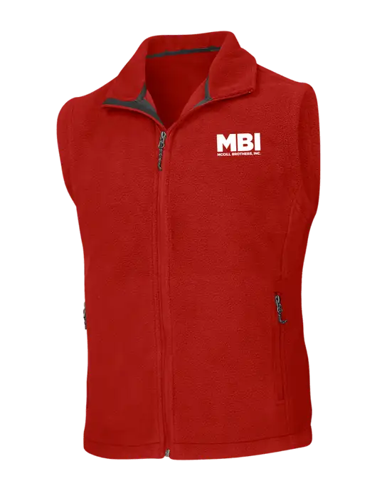 MBI Red Fleece Vest w/MBI Logo