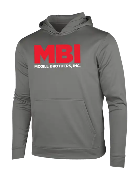 MBI Dark Smoke Grey Sport-Wick Fleece Hooded Pullover w/MBI Logo